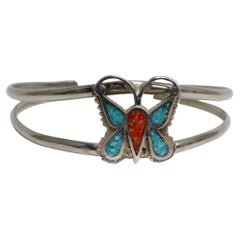 1950 Navajo Silver Butterfly Cuff Bracelet
