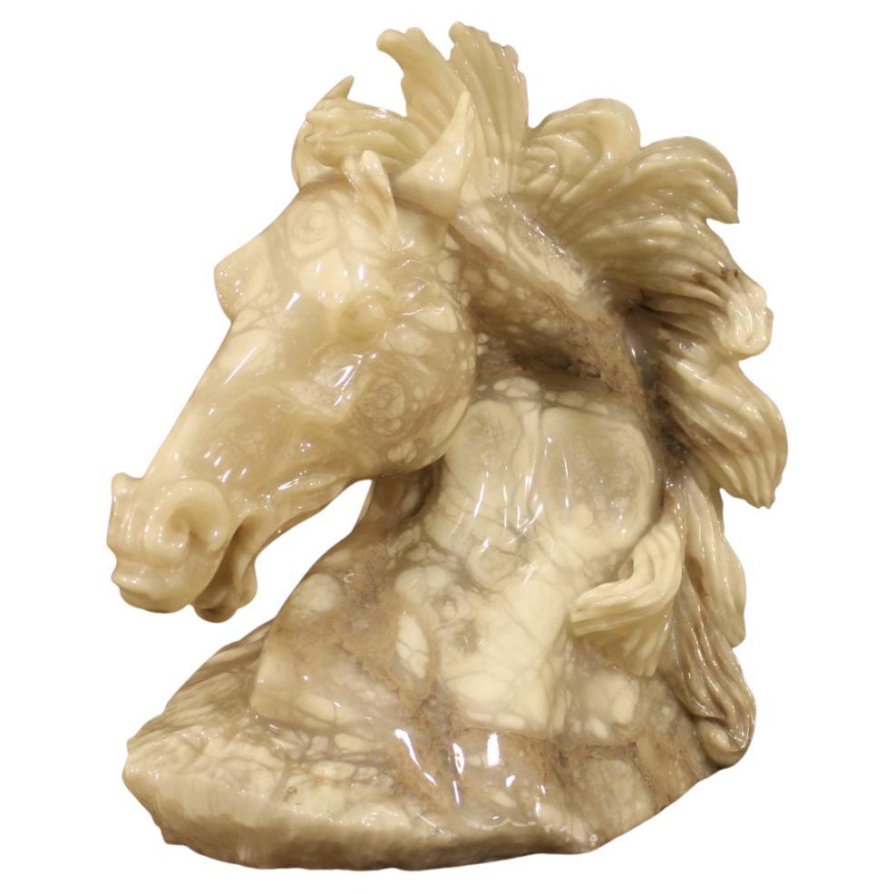 1950 Onyx Italian Horse Head Sculpture, 1950