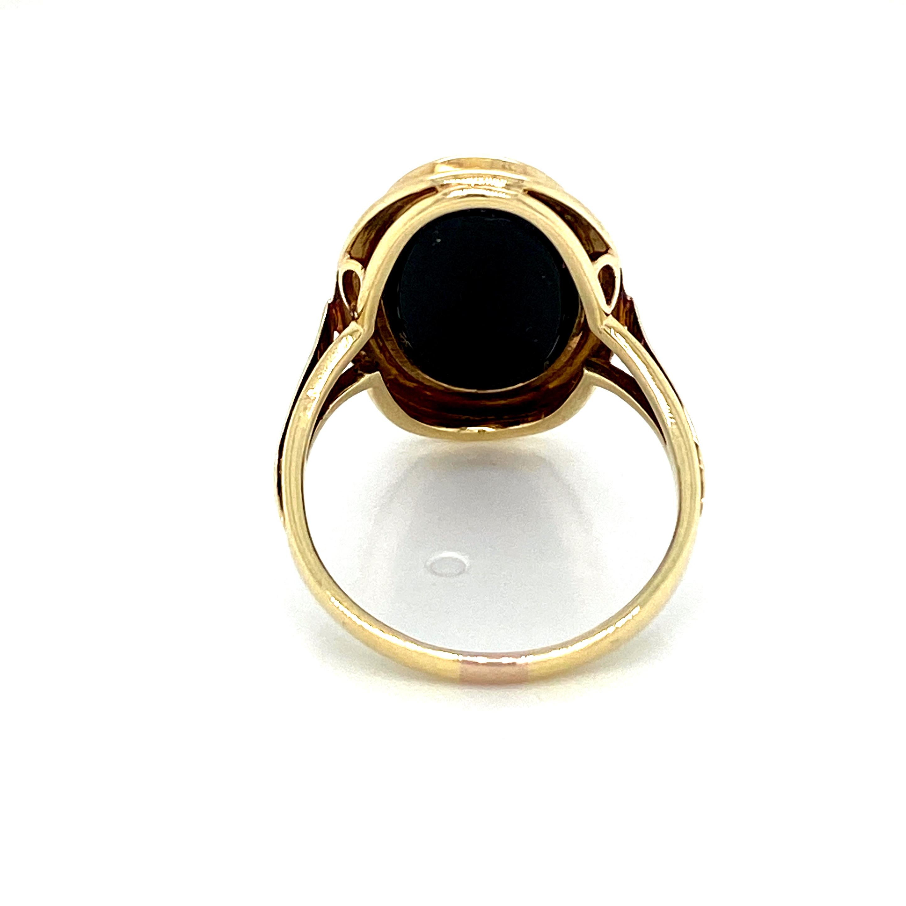 Goldring, Opal, Onyx, Gold, 1950 für Damen oder Herren