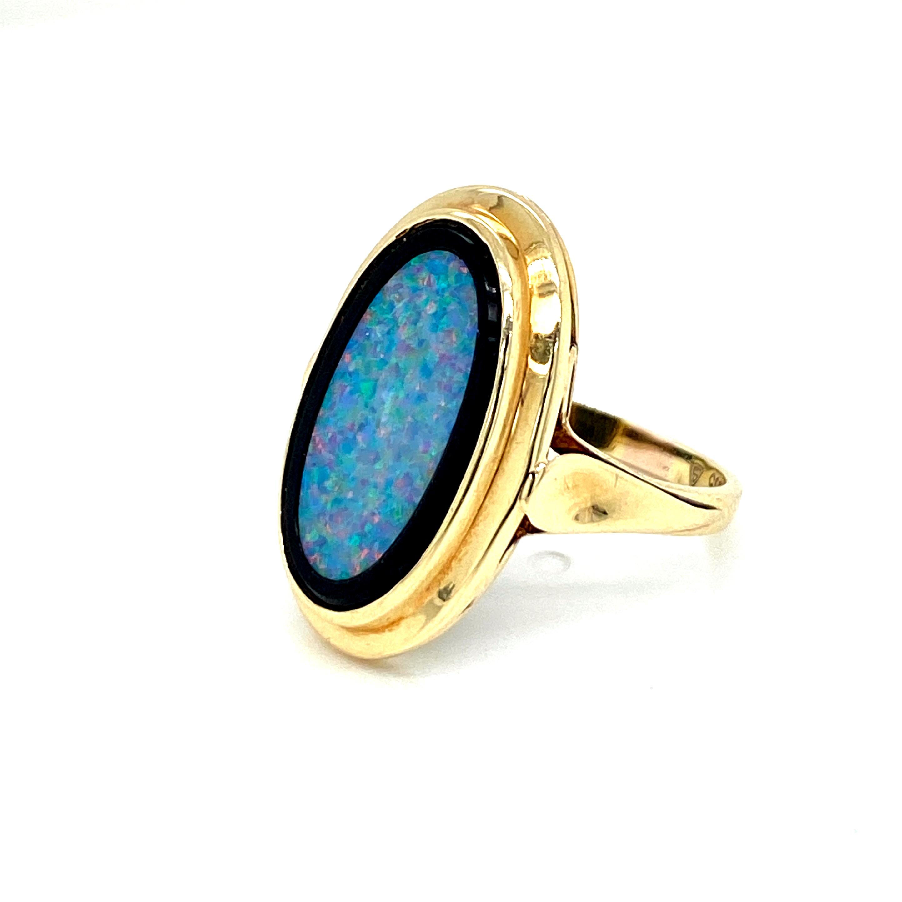 Goldring, Opal, Onyx, Gold, 1950 1