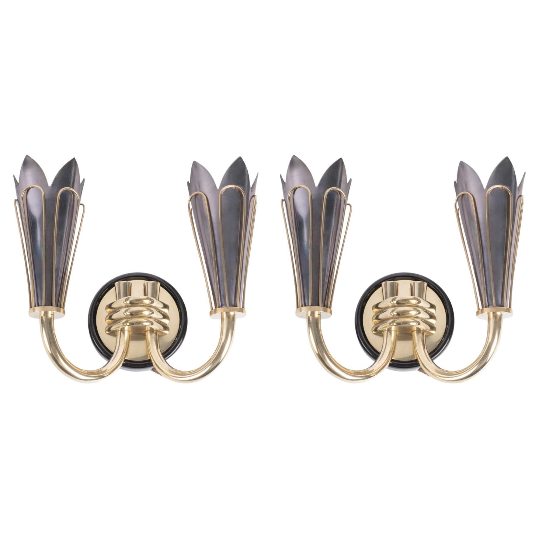 Paire d'appliques originales de 1950 par Marcel Asselbur en vente