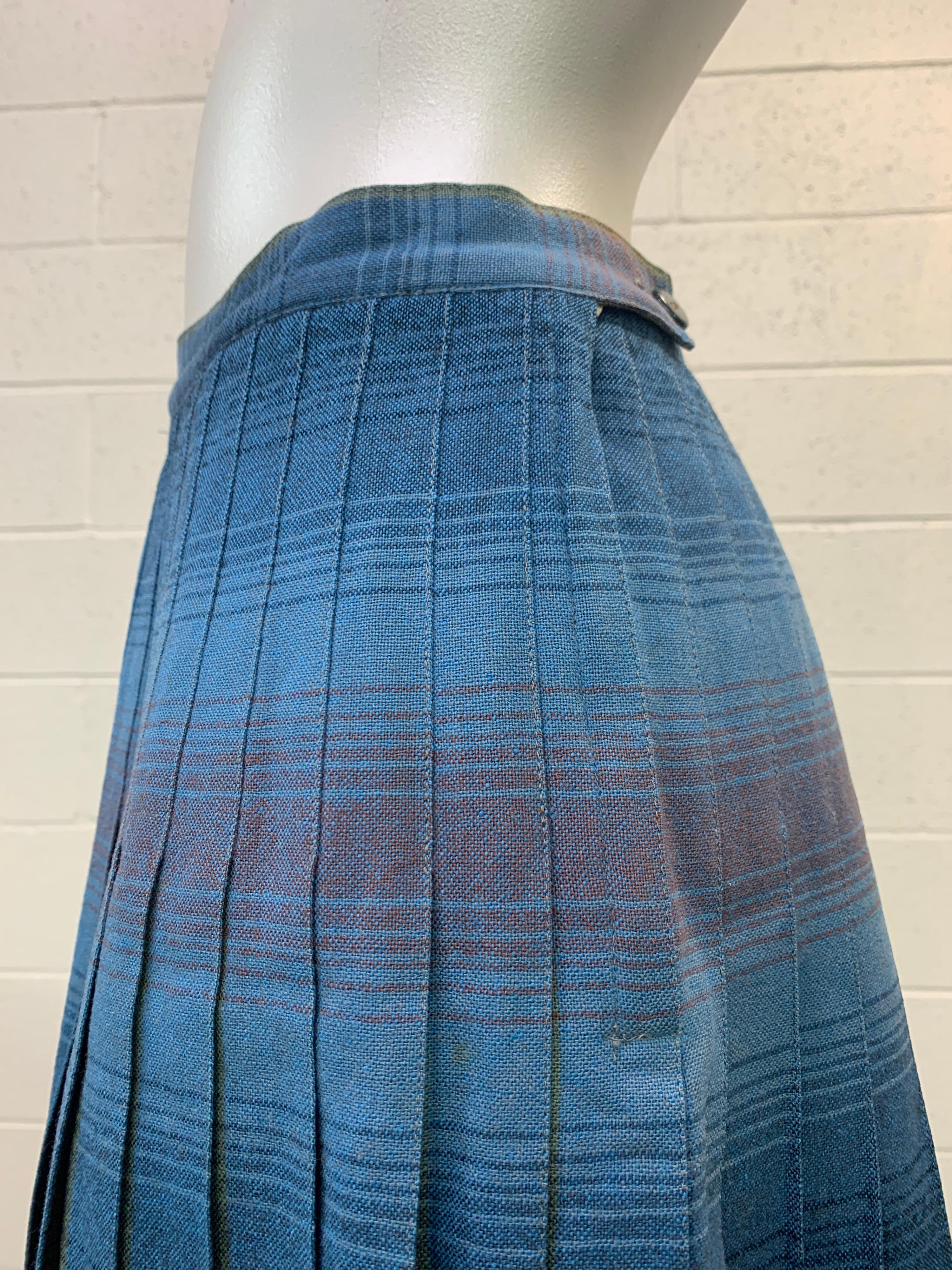 1950 Original Pendleton Schattenkarierter Faltenrock aus Wolle  Damen im Angebot