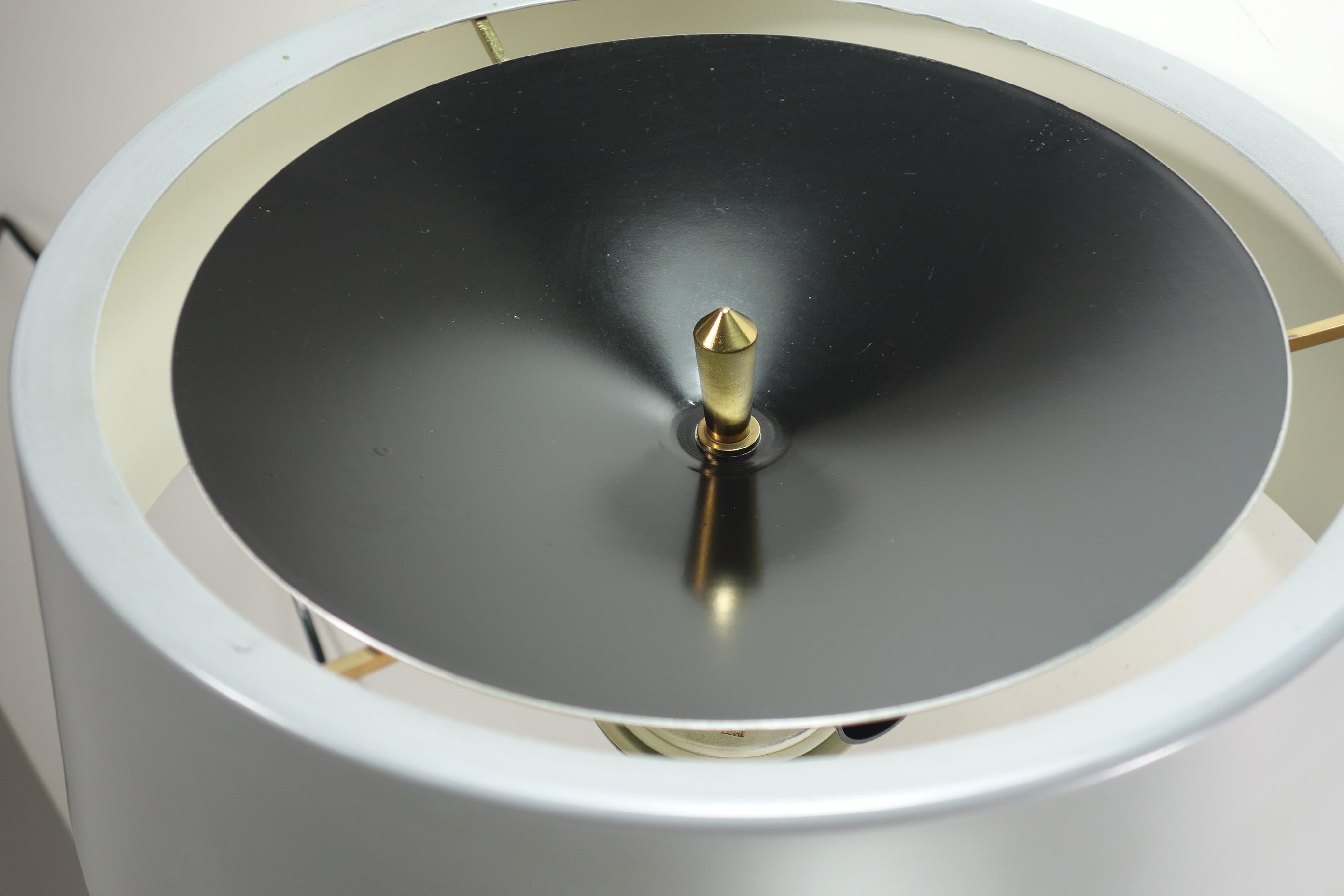 1950 Oscar Torlasco Lumi Italian Design Midcentury Brass Grey Black Table Lamp in vendita 3