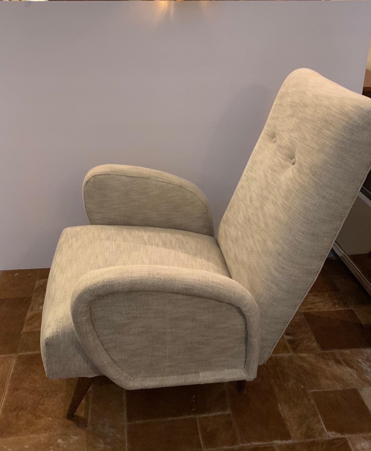 1950 Pair of Italian Armchairs For Sale 1