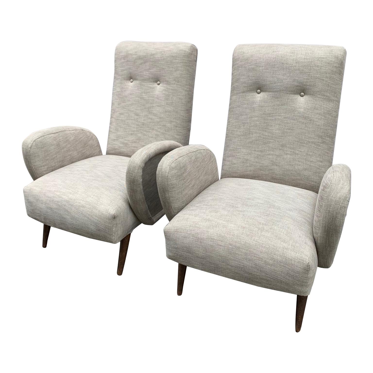 1950 Pair of Italian Armchairs For Sale