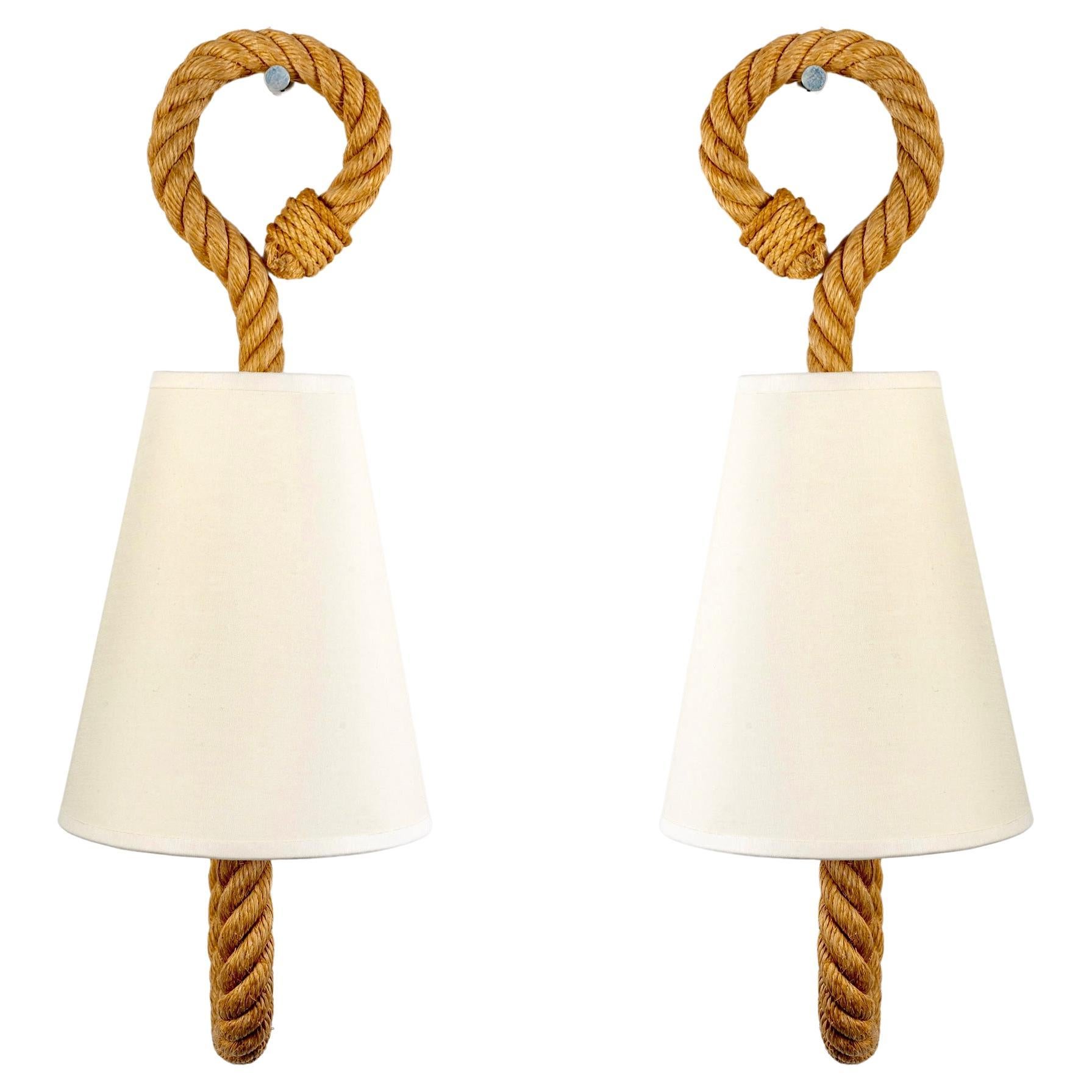 1950 Pair of wall lamps by Adrien Audoux & Frida Minet