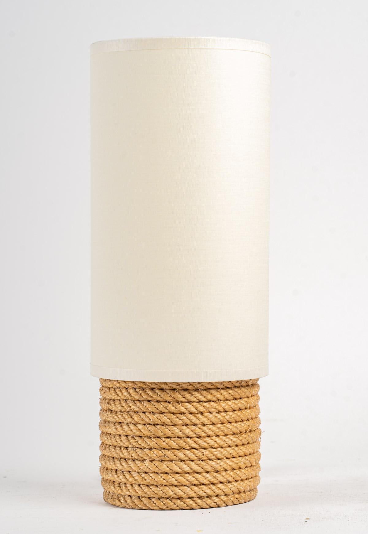 1950, Pair of Adrien Audoux & Frida Minet Rope Lamps 1