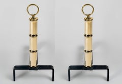 1950 Pair of andirons by Jacques Adnet