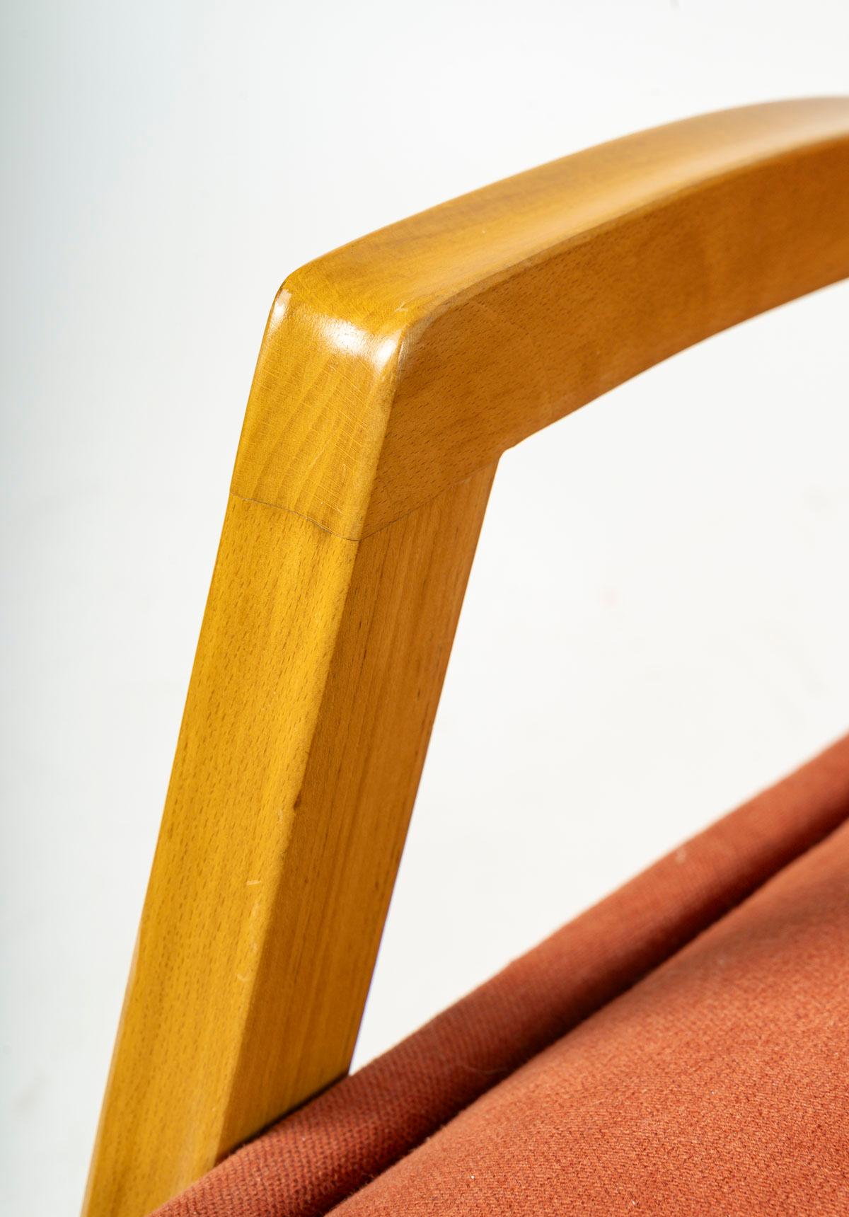 1950 Paire de Fauteuils Modèle FS144 par Jean René Caillette Editions Steiner Bon état - En vente à Saint-Ouen, FR