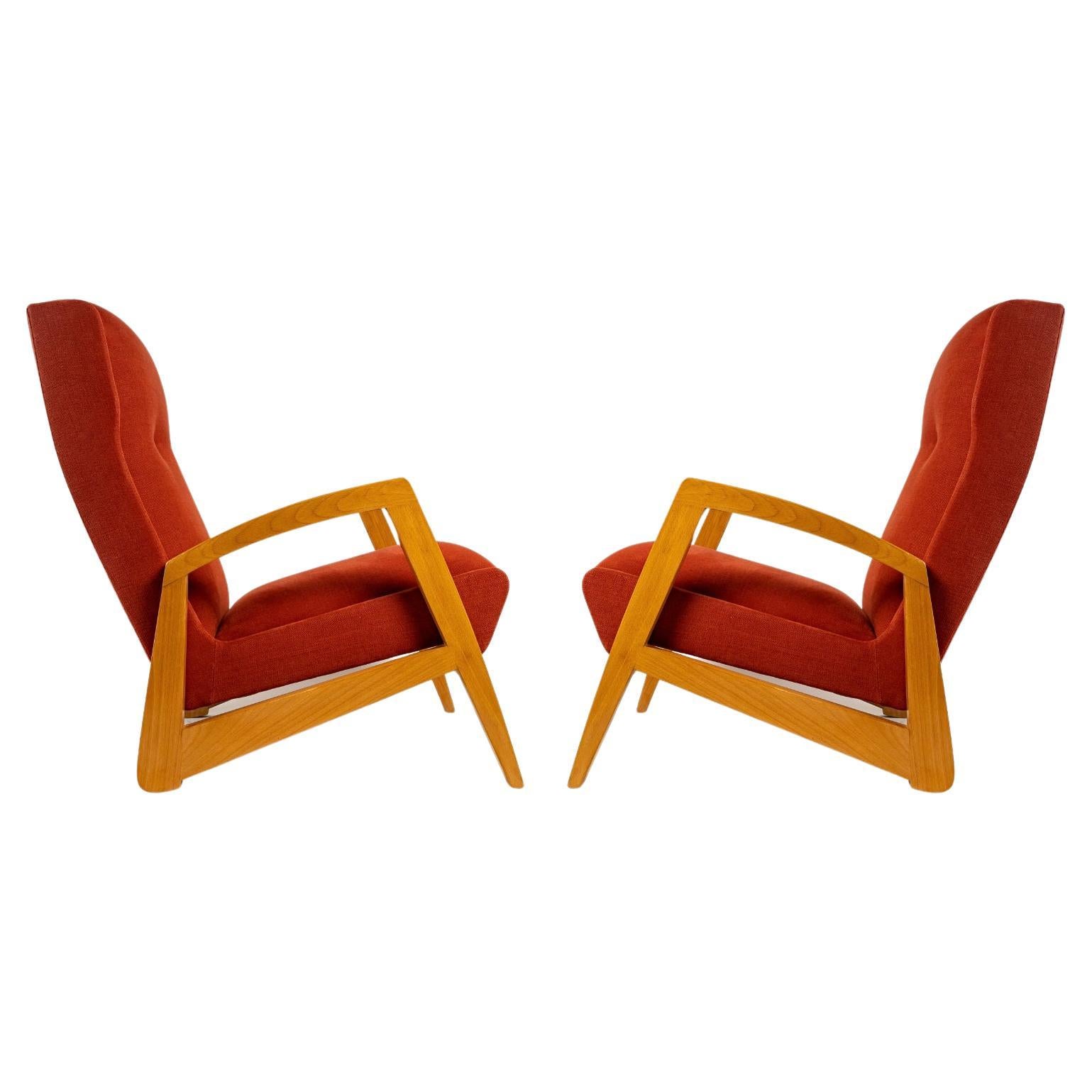 1950 Pair of Armchairs Model FS144 by Jean René Caillette Editions Steiner For Sale