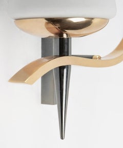 1950 Pair of Assymetrical Sconces by the Maison Arlus