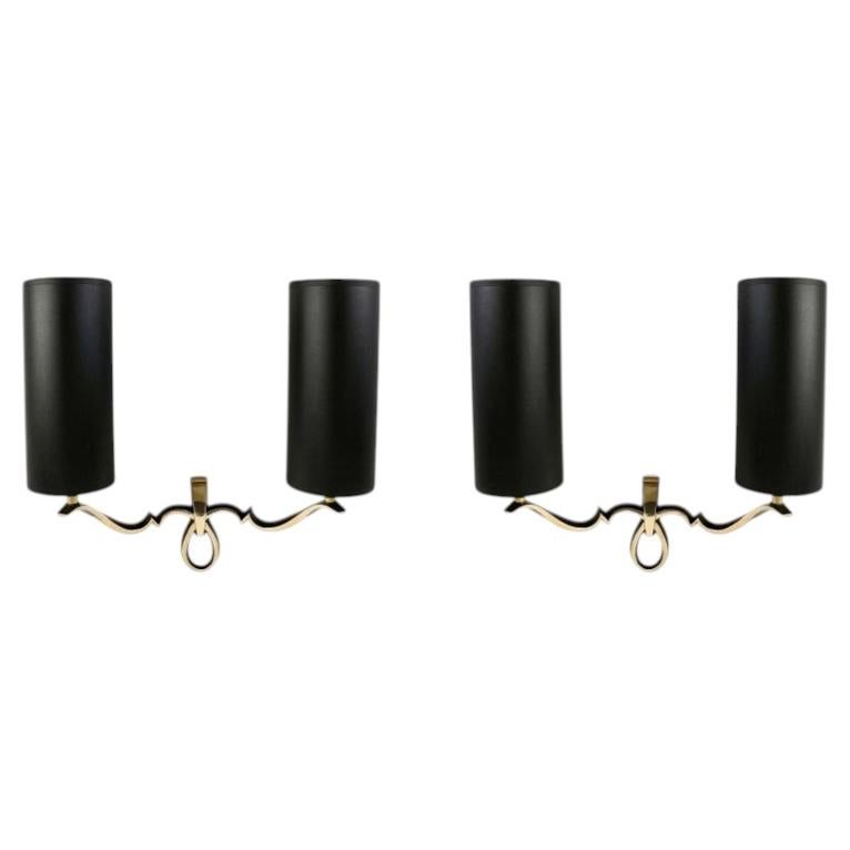 1950 Pair of bronze sconces Atelier Petitot