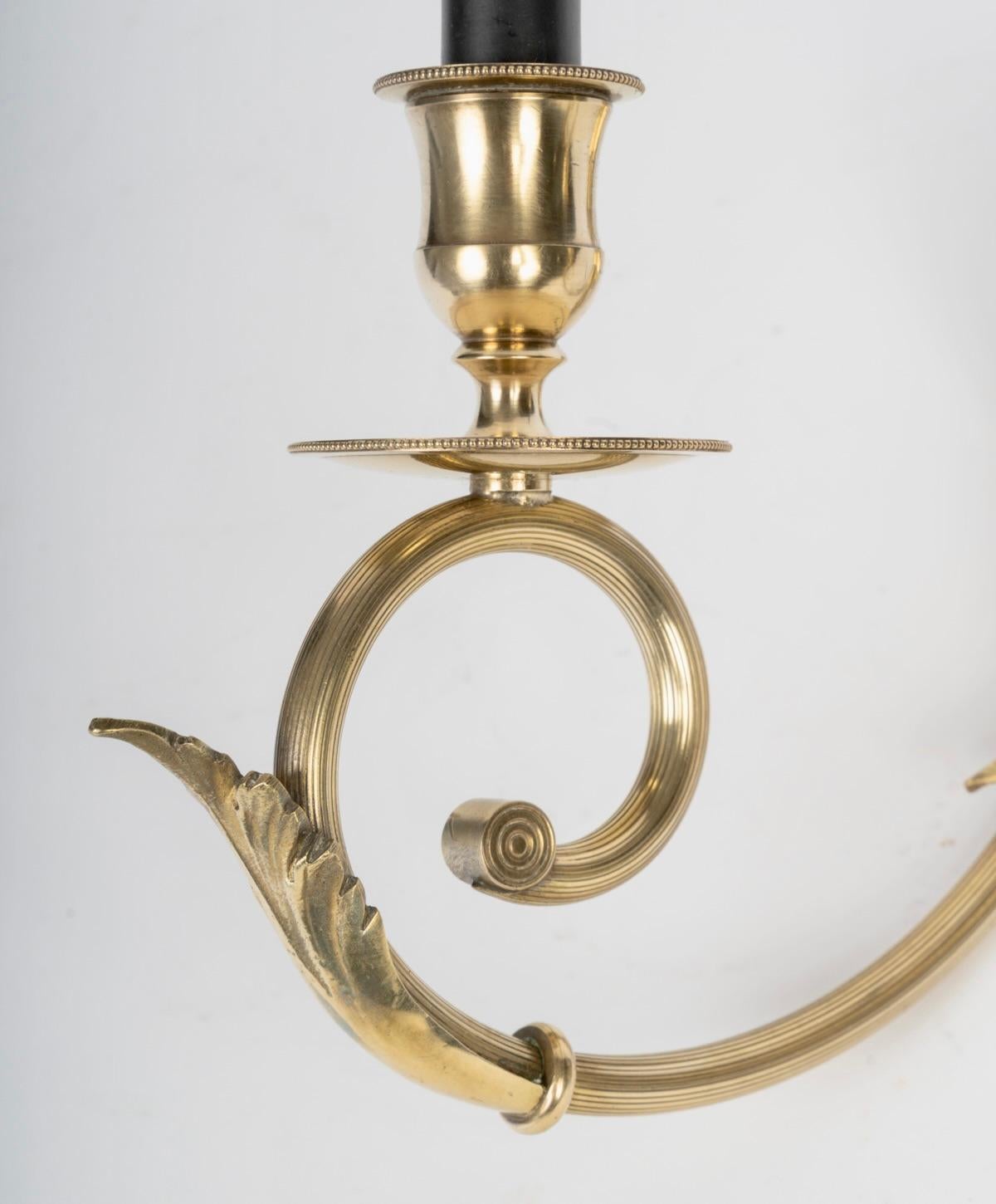 1950 Pareja de apliques de bronce de Lucien Gau Latón en venta