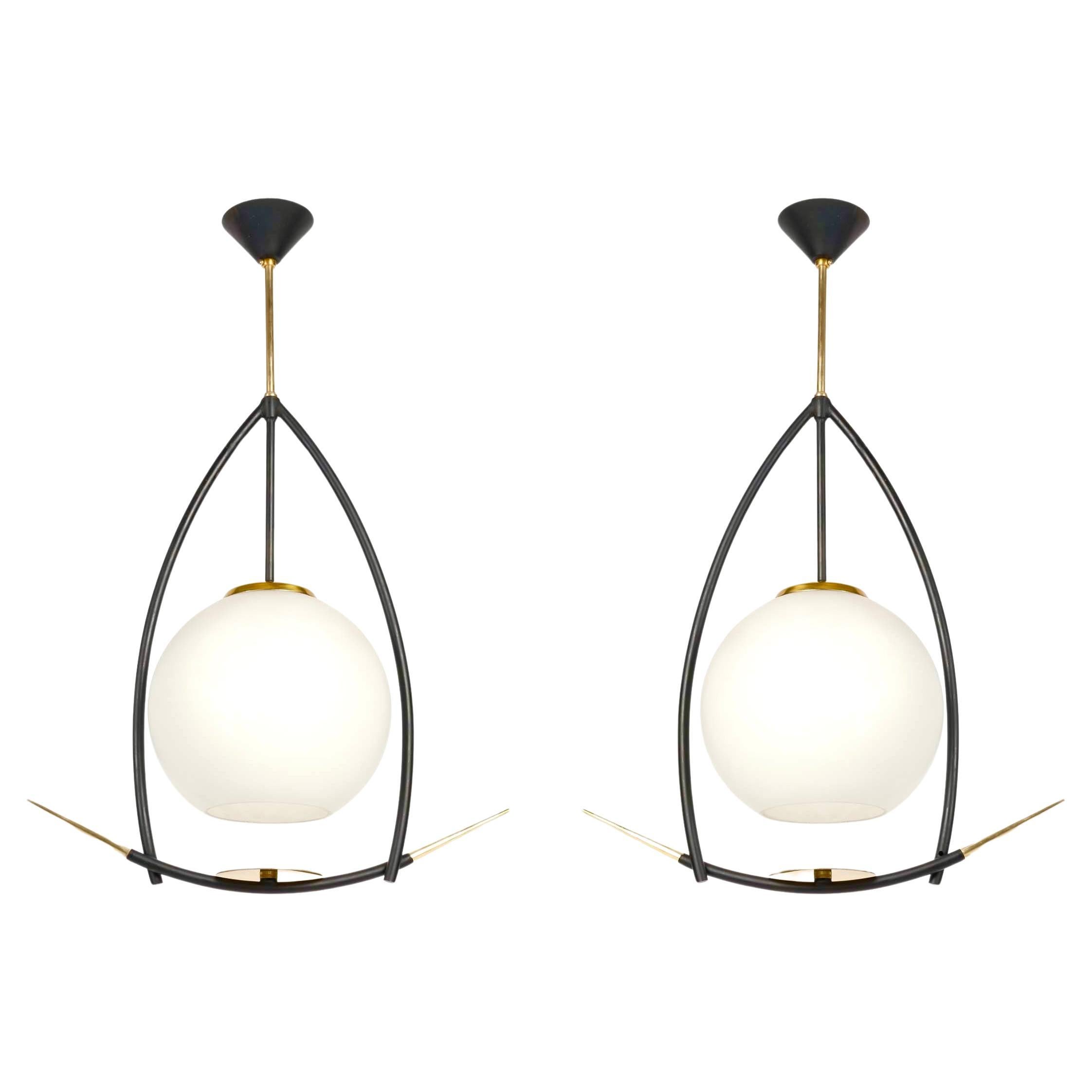 1950 Pair of chandeliers from Maison Arlus