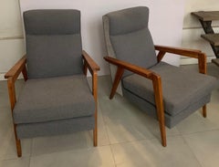 1950 Pair of French Oak Armchairs