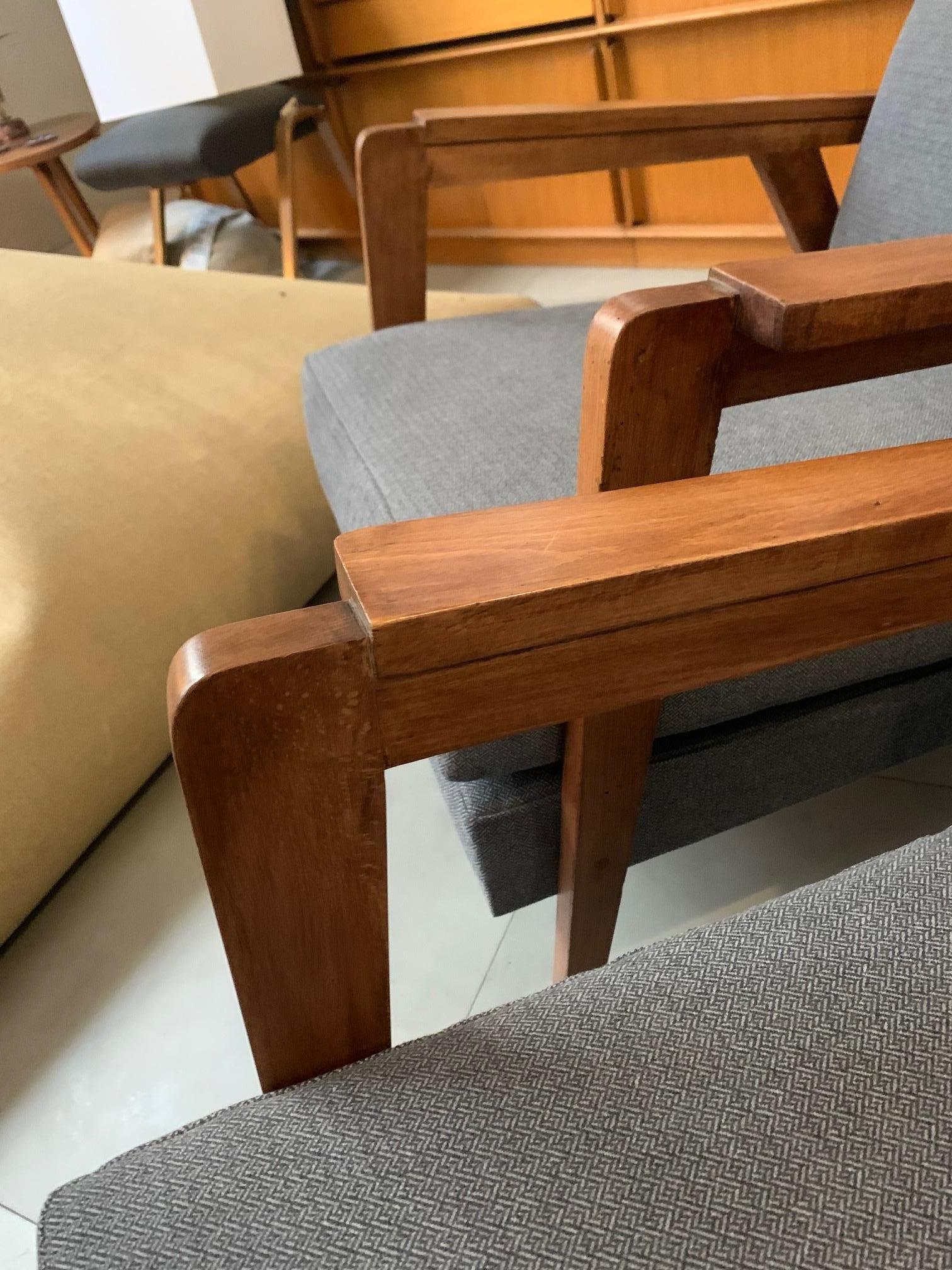 1950 Coppia di poltrone francesi in Oak in vendita 1