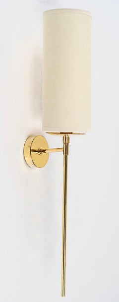1950 Pair of Gilded Brass Wall Lights Maison Arlus