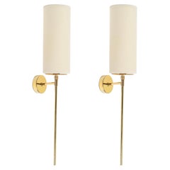 1950 Pair of Gilded Brass Wall Lights Maison Arlus