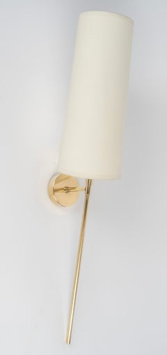 1950 Pair of Gilded Brass Wall Lights Maison Arlus