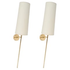1950 Pair of Gilded Brass Wall Lights Maison Arlus