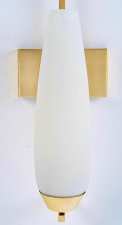 1950 Pareja de apliques de latón dorado de Maison Arlus