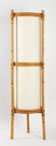 1950 Pair of Louis Sognot Bamboo Floor Lamps