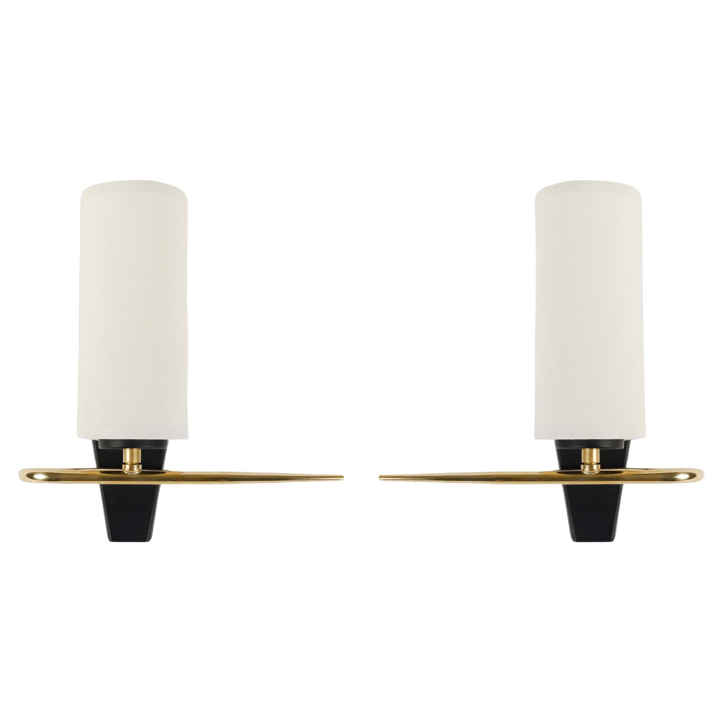 1950 Pair of Maison Arlus sconces For Sale