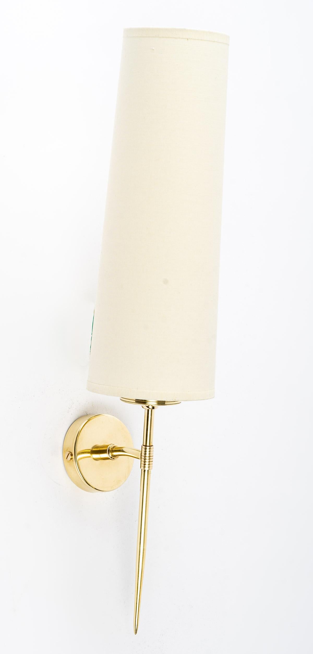 1950 Pair of Maison Arlus Wall Lights in Gilded Brass In Good Condition In Saint-Ouen, FR