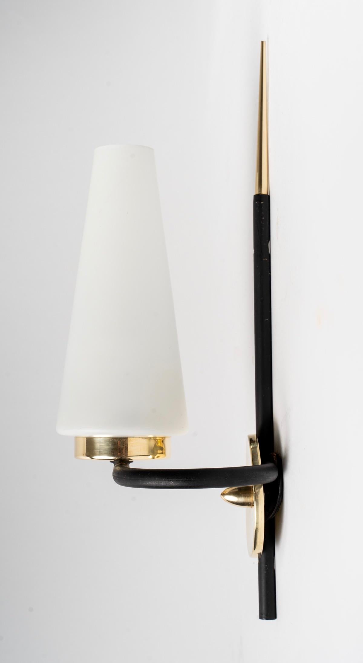 Mid-20th Century 1950 Pair of Maison Lunel Wall Lights