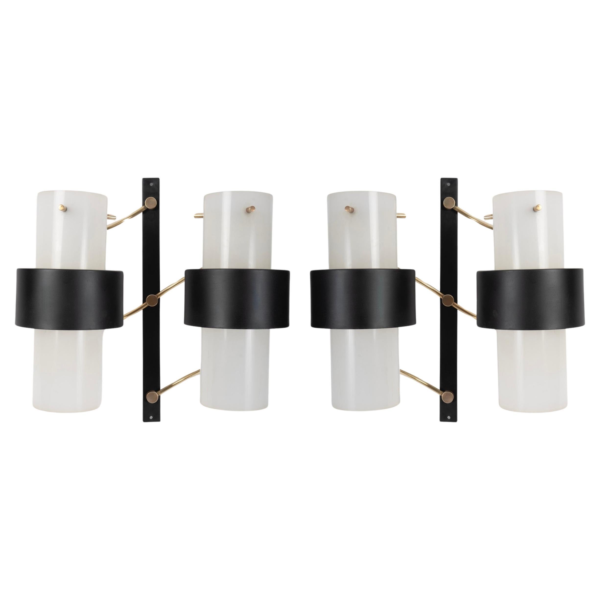 1950 Pair of Maison Lunel Wall Lights For Sale