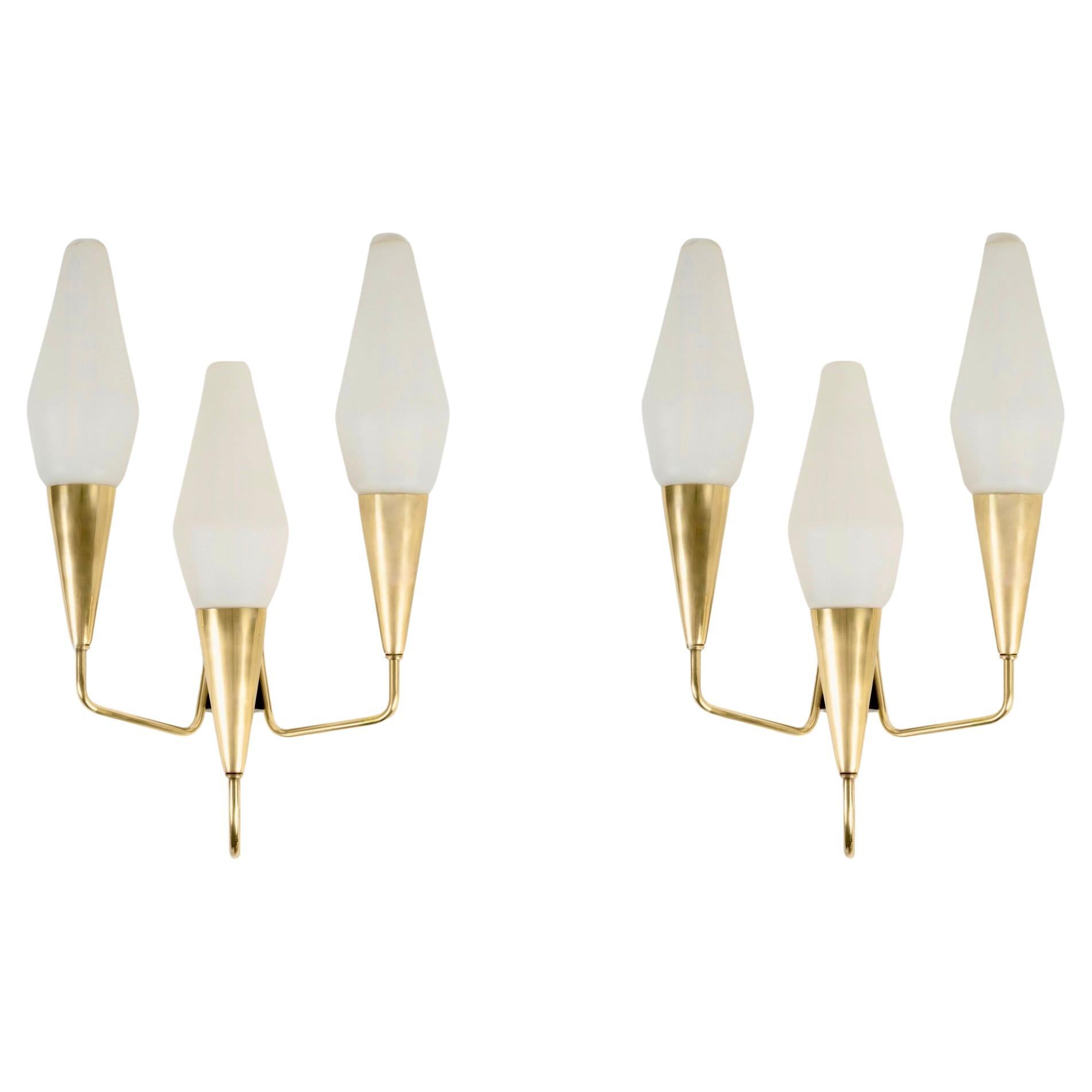 1950. Pair of Maison Lunel wall lights