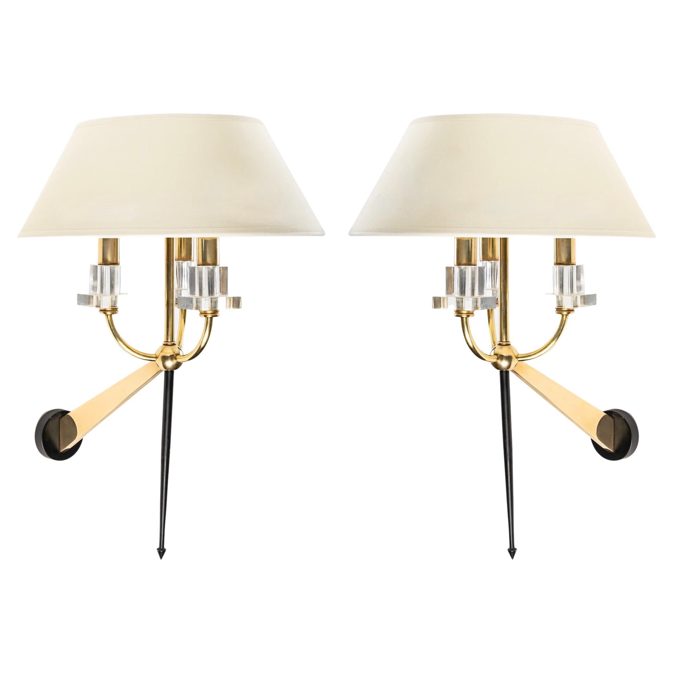 1950 Pair of Marcel Asselbur Sconces