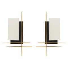 1950 Pair of modernist wall lamps by Maison Arlus