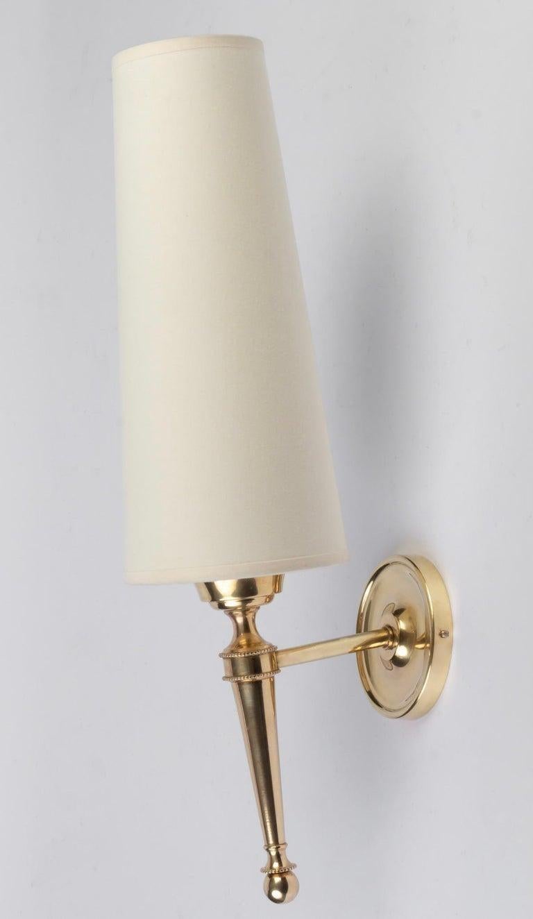 Mid-20th Century 1950 Pair of Neoclassical Gilt Bronze Wall Lights from Maison Arlus For Sale