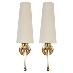 1950 Pair of Neoclassical Gilt Bronze Wall Lights from Maison Arlus