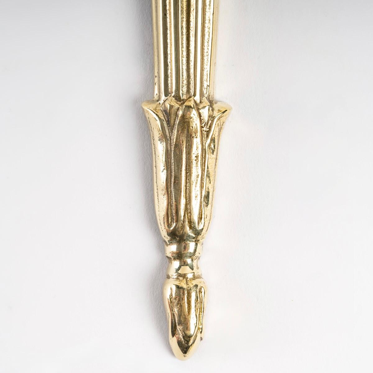 Mid-20th Century 1950 Pair of Neoclassical Sconces in Bronze from the House of Lucien Gau For Sale