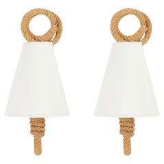 1950 Pair of rope sconces by Audoux Minet