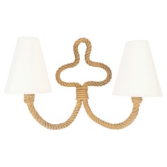 1950 Pareja de apliques de cuerda de Adrien Audoux y Frida Minet