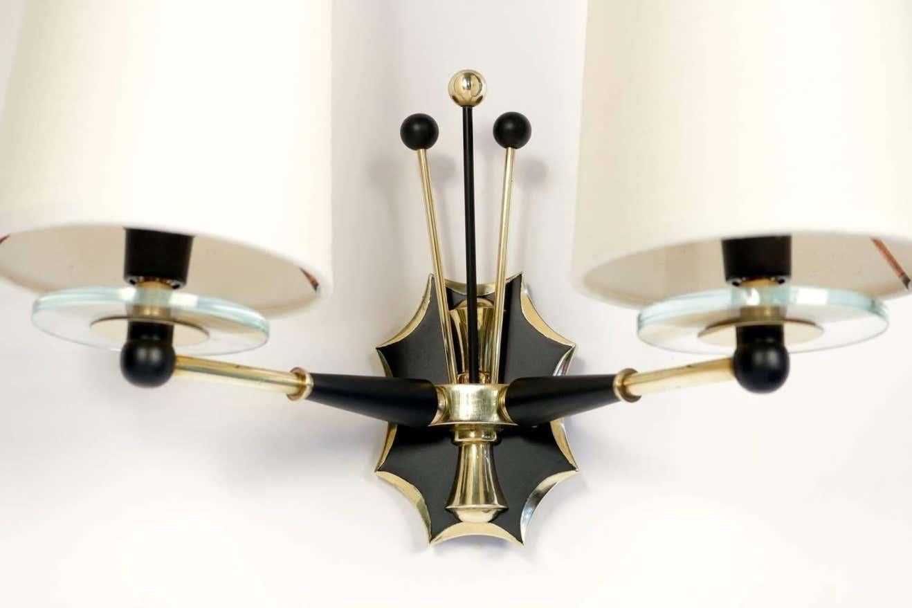 1950 Pair of Sconces by Maison Lunel In Good Condition In Saint-Ouen, FR
