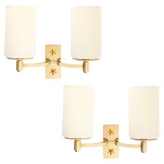1950, Pair of Sconces 'Etoiles' by Maison Arlus