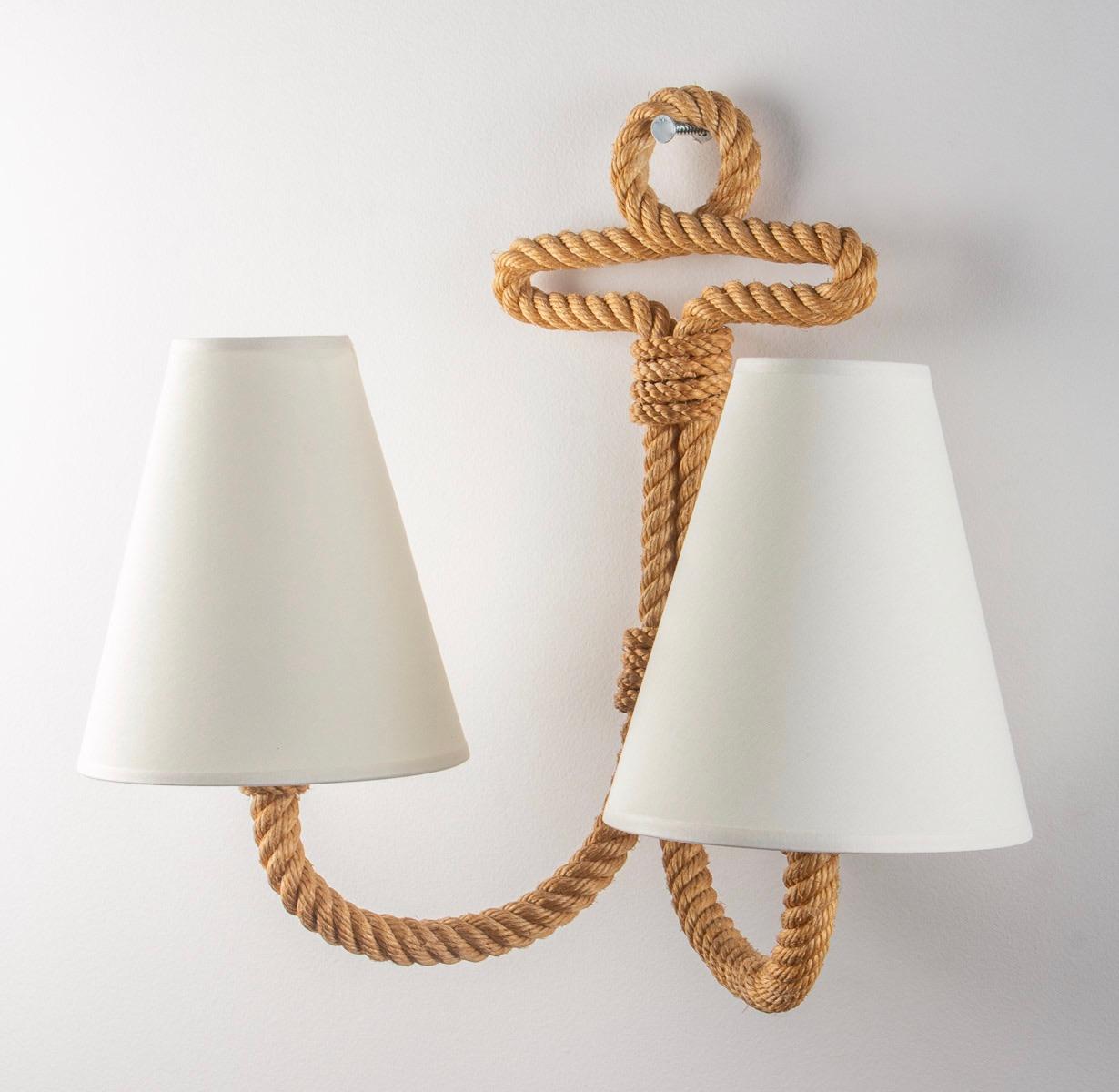 1950 Pair of Sconces in Rope by Adrien & Frida Minet 1