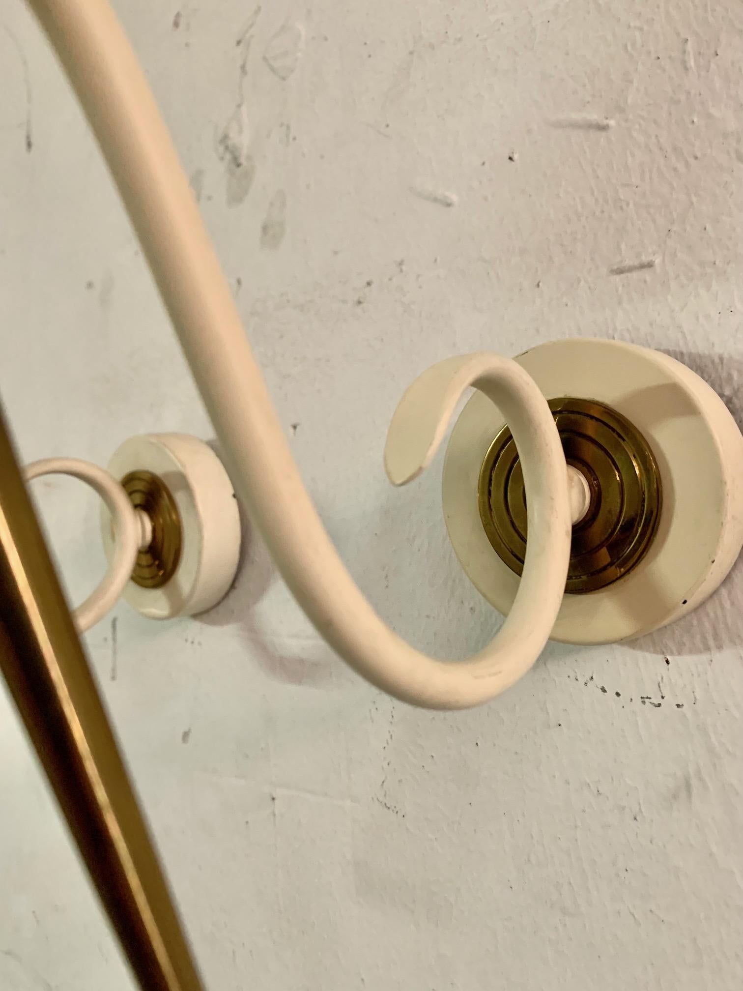 Mid-Century Modern 1950 Pair of Sconces Laquered Metal by Maison Lunel
