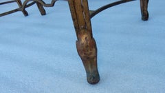 1950 ‘Pair of Side Tables Maison Bagués Wrought Iron Gilded with Gold Tops Aged