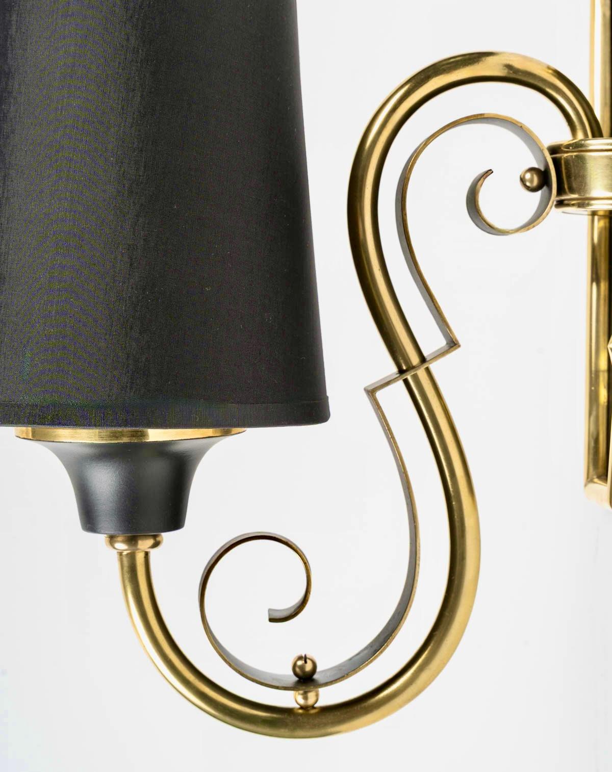 French 1950 Pair of ‘star’ wall lamps, Atelier Petitot For Sale