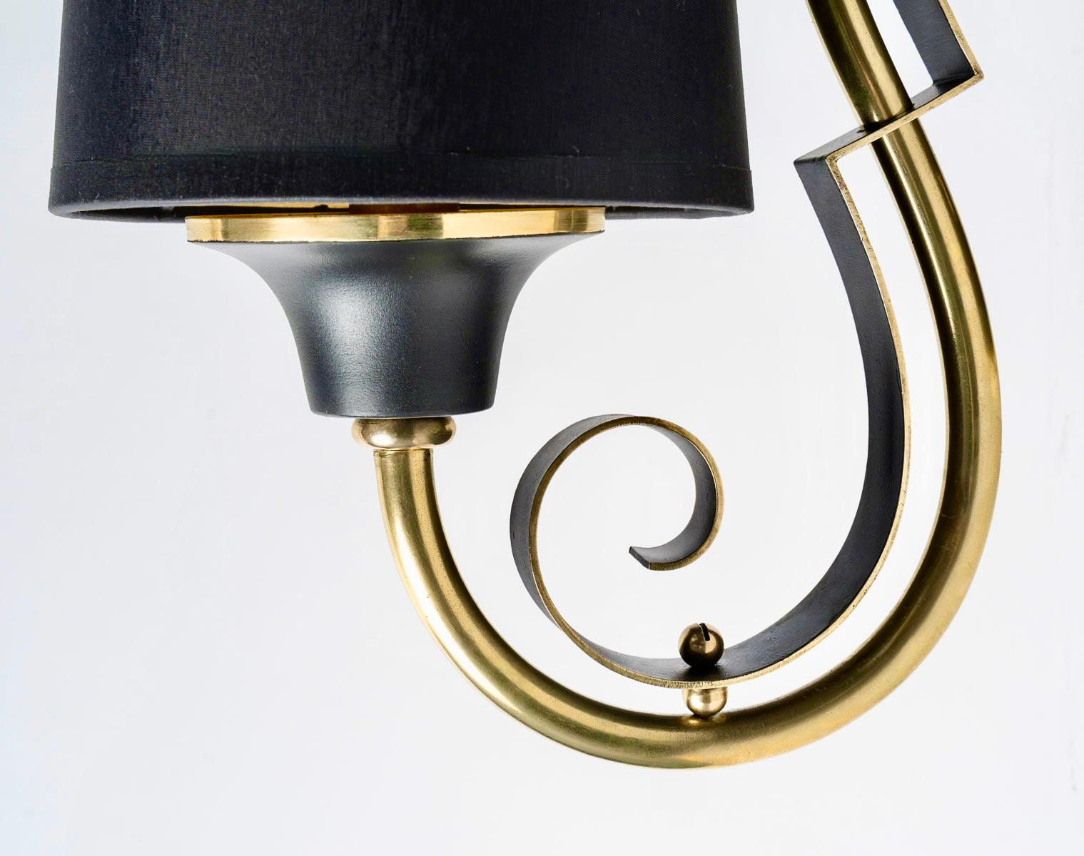 Mid-20th Century 1950 Pair of ‘star’ wall lamps, Atelier Petitot For Sale