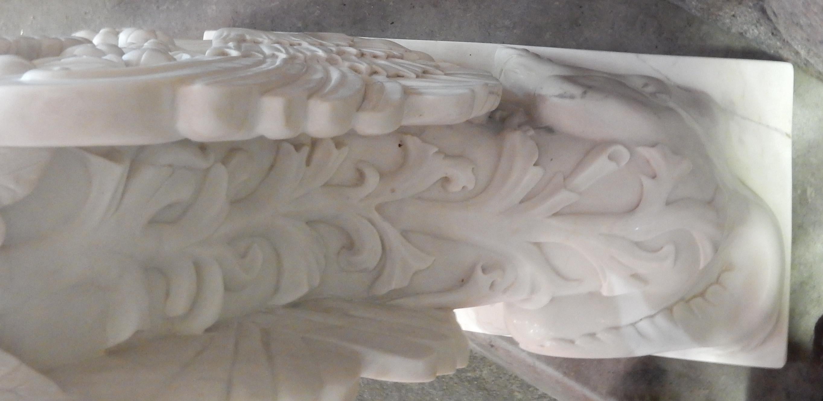 Hand-Carved 1950 Pair of Statuary White Marble Sphinxes For Sale