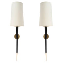 1950 Pair of Torchère Wall Lamps Maison Arlus
