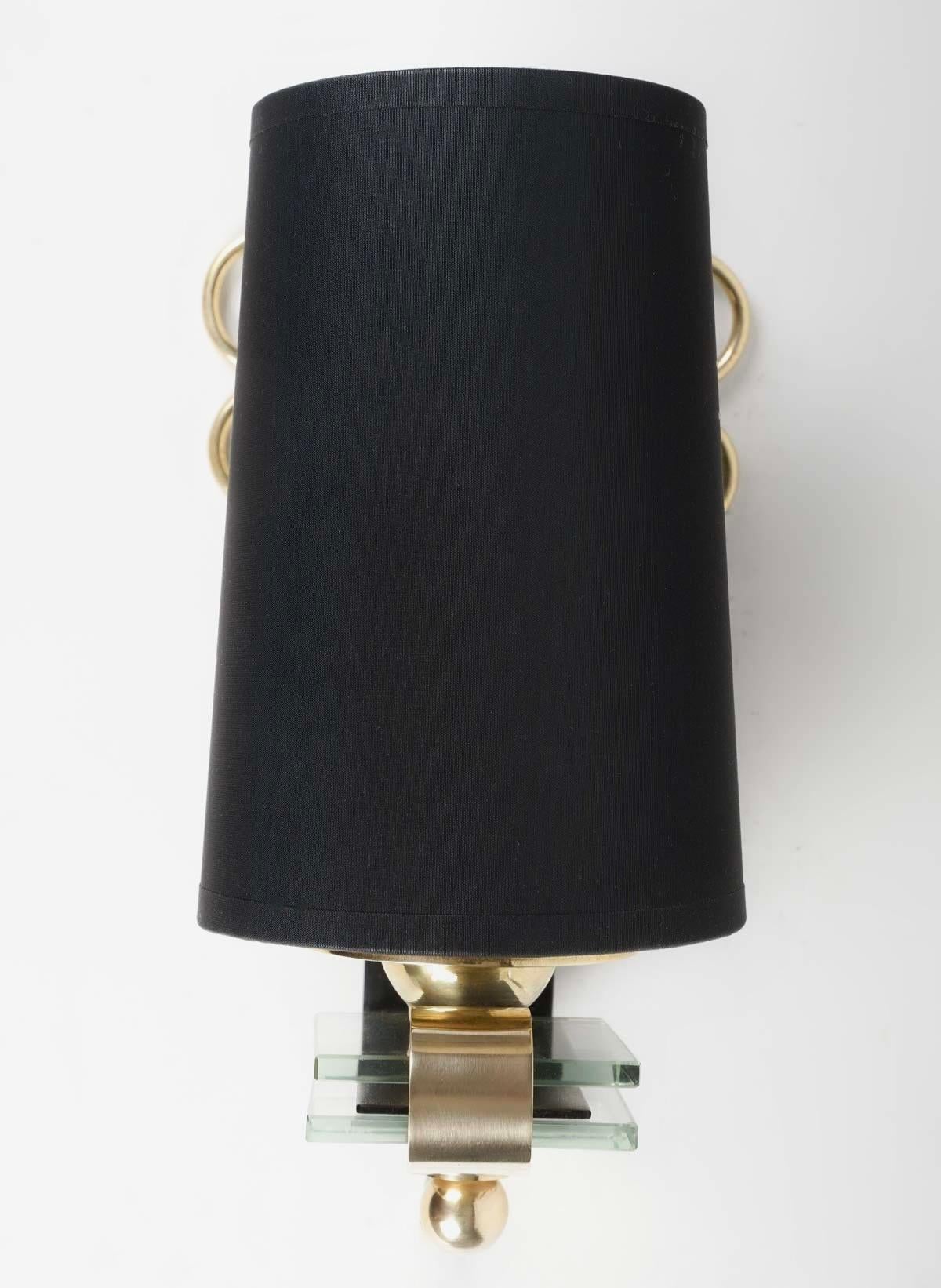 Mid-20th Century 1950 Pair of wall lamps Atelier Petitot For Sale