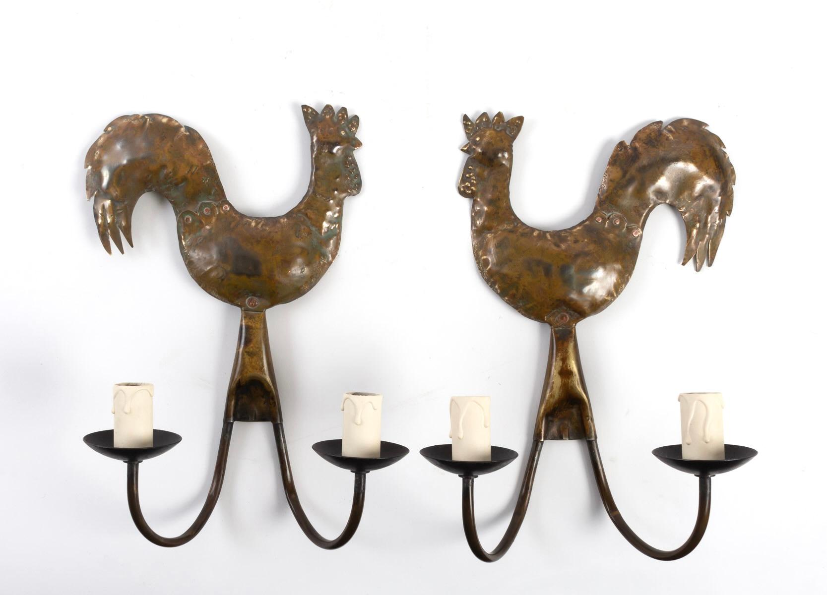 Wrought Iron 1950 Pair of wall lights 