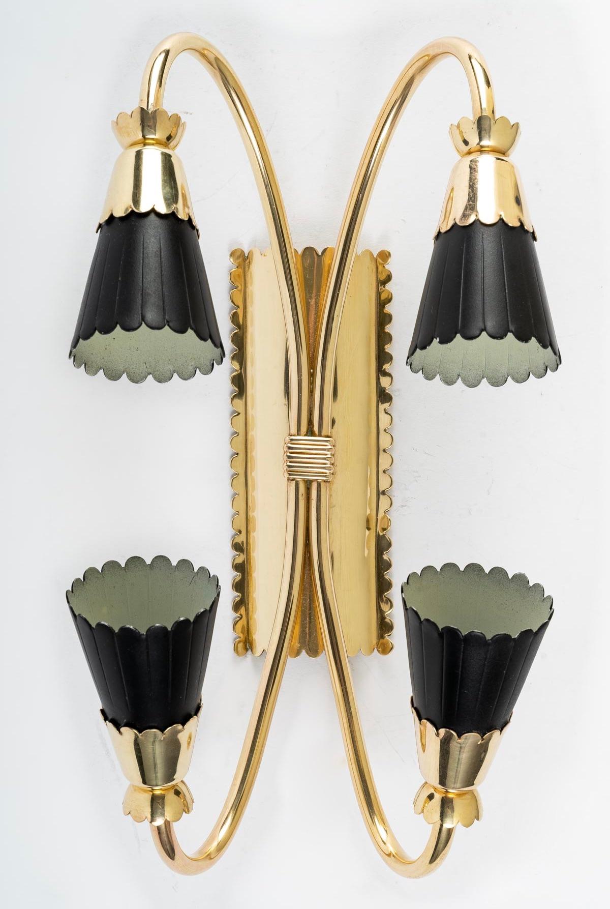 Mid-20th Century 1950 Pair of Wall Lamps 